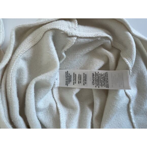 Weekend By Chicos Womens Sz 2 Soft Pullover Sweater Cream - Picture 4 of 6
